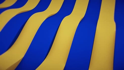 Lignes bleues jaunes ondulées abstraites 3d