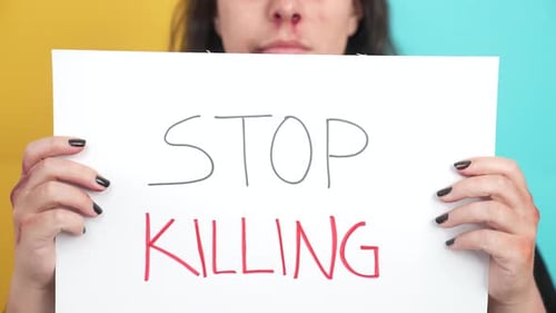 A Beautiful Warstricken Ukrainian Woman Says Stop Killing in Ukraine