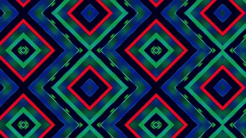 Abstract Geometric Diamond Pattern Kaleidoscope Background Loop