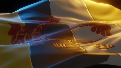 Realistic Waving Flag of Brunei with Dynamic Lighting Loop