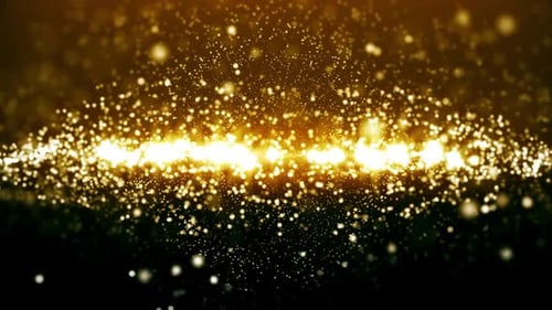 Golden Particles Abstract Wave Light Animation Background