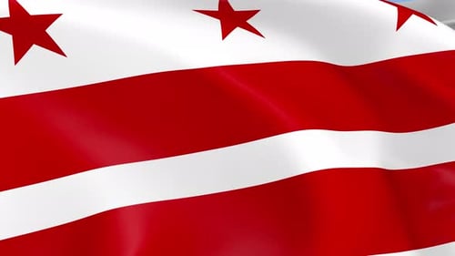 Waving Flag Animation with Red Stripes and Stars