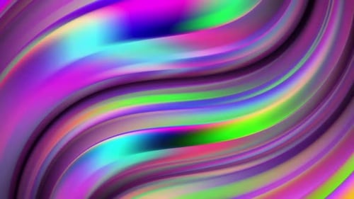 Vibrant Iridescent Fluid Abstract Wavy Background Loop