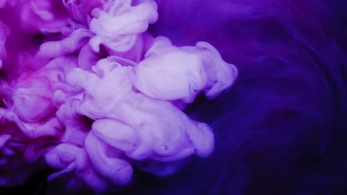 Swirling Pink and Purple Ink Cloud Abstract Background