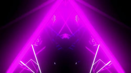 Neon Geometric Tunnel Loop Background