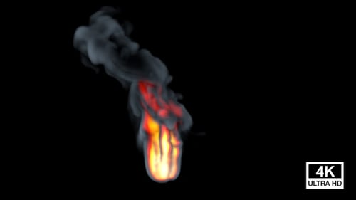 Realistic Fire Burst with Dynamic Smoke Alpha Channel