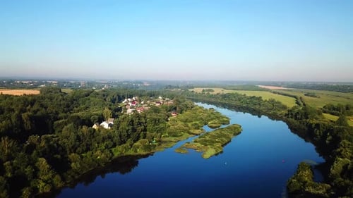 Western Dvina River And Summer Cottages 01