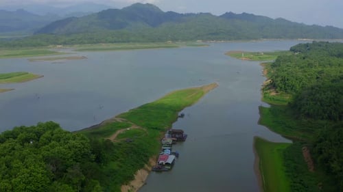 Vajiralongkorn Wat Saam Prasob the Sunken Drowning Temple in Sangkhlaburi in Kanchanaburi Thailand