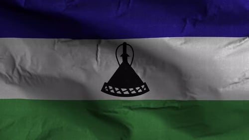 Fond ondulé texturé du drapeau du Lesotho 4K