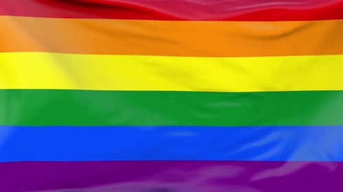 Vibrant Rainbow LGBTQ+ Pride Flag Waving Seamless Loop