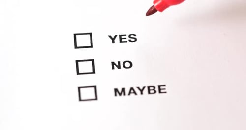 Check box of yes no maybe