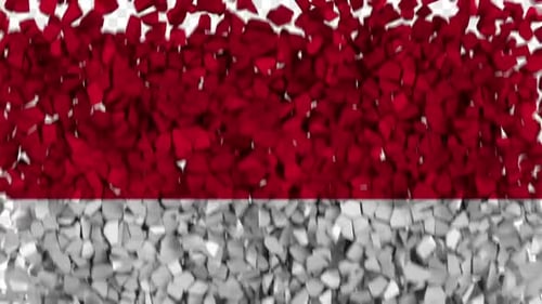 Monaco Flag Breaking Rocks Transition