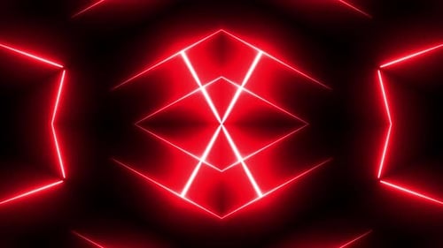 Red Glowing Geometric Lines Animated Background