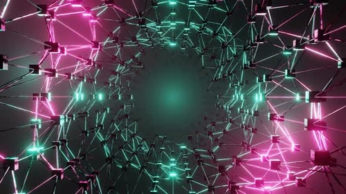 HD Data Stream Tunnel | Digital Information Flow Technology Background Loop
