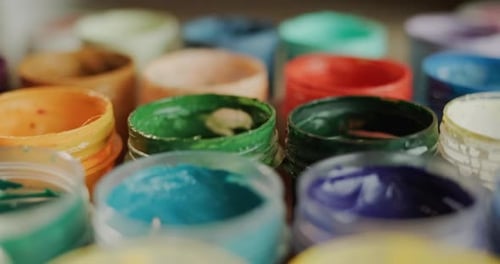 Vivid Paint Containers in Macro View