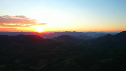 4K Aerial drone of beautiful valley between mountains.