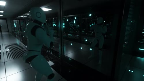 Robot Performs Futuristic Dance in Server Room