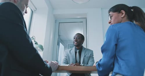 Multi-ethnic business people during job interview in the office