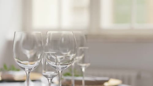 Setting Table for Dinner Party or Celebration