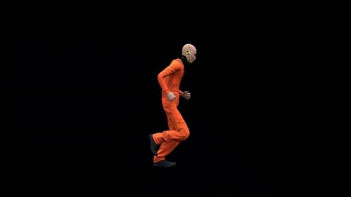 3D Animated Crash Test Dummy Running Loop