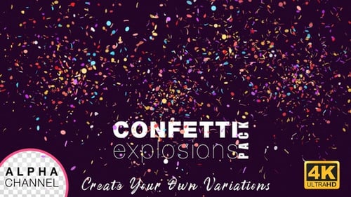 Dynamic Colorful Confetti Bursts and Drops