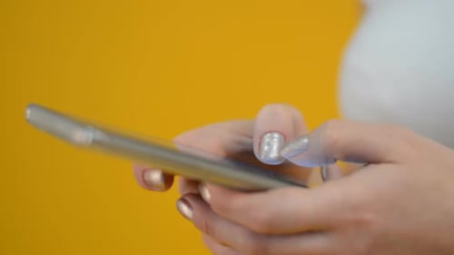 Woman Hands Close Up Typing Message