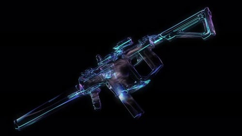 Futuristic Sci-Fi Weapon Animation with Abstract Neon Glow