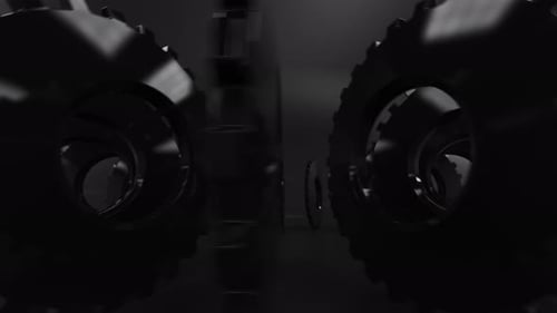 Dynamic Industrial Gears Rotating Loop Background