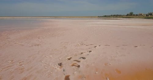 Pink salt lake