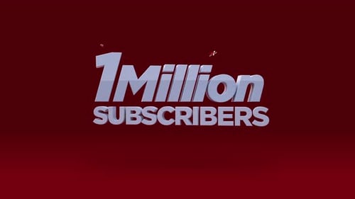 3D 1 Million Subscribers Celebration Title Animation