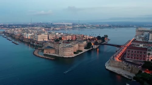 Aerial view of Taranto, Italy