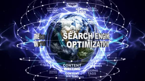 Futuristic Search Engine Optimization Globe and Digital Network