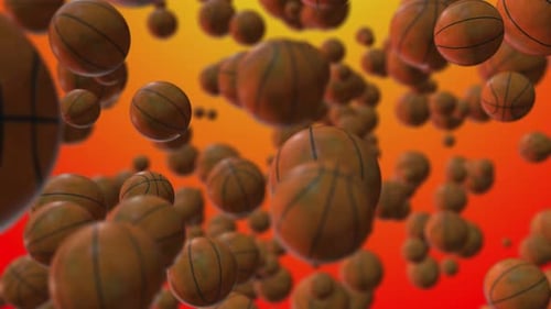Dynamic Falling Basketballs Loop Background