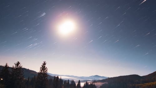 Aufgehender Mond im aufgehenden Himmel