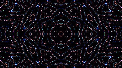 Abstract Kaleidoscope Hypnotic Sparkling Light Lines Motion Background