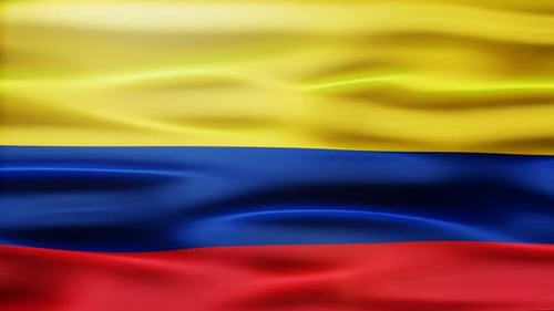 Realistic Waving Colombia Flag Seamless Loop Animation
