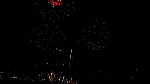 Fireworks Flashing in the Evening