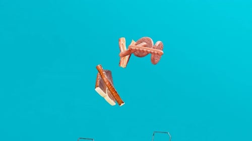 Animated BBQ Grill and Floating Meats Reveal