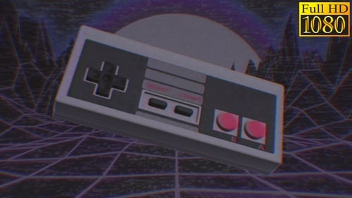 Retro 80s Game Controller Loop with Glitch Effect