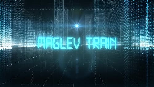 Skyscrapers Digital City Tech Word Maglev Train