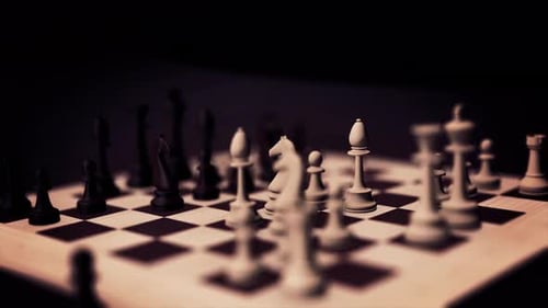 Dynamic 3D Chess Pieces Strategy Game Board Animation