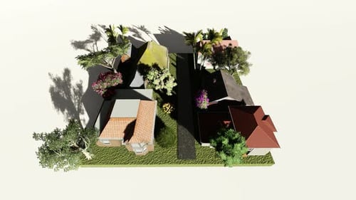 Isometric suburban house