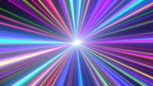 Light Speed Fast Movement Neon Glow Laser Beam Tunnel Rainbow Aurora