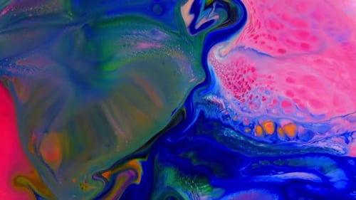 Abstract Colorful Paint Swirls and Patterns