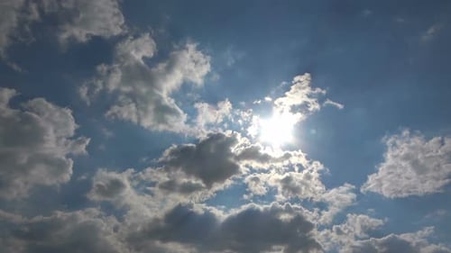 Time Lapse Of Wide Angle Clouds In The Blue Sky