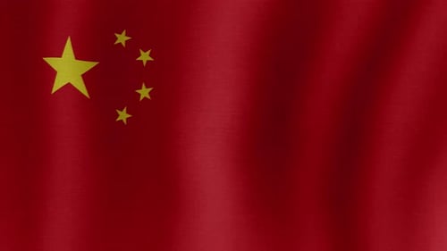 Seamless Loop of the Waving Flag of China