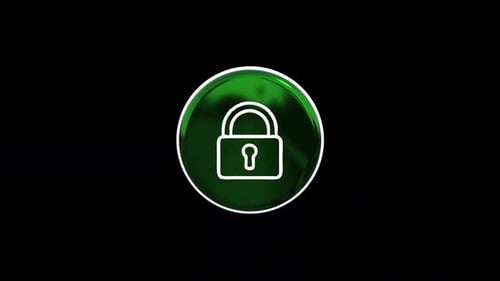 Animated 3D Rotating Padlock Icon for Security and Data Protection
