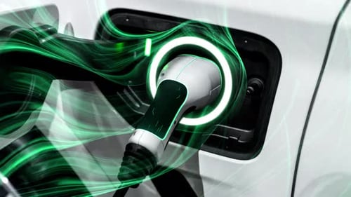 EV Charging Station for Electric Car in Concept of Green Energy and Eco Power