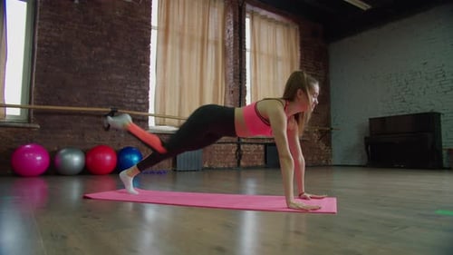 Slim Sporty Fit Woman Doing Yoga Exercise Indoors