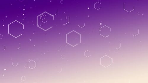 Clean Geometric Hexagon and Plus Sign Motion Background
